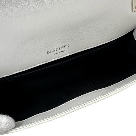 BURBERRY White Leather Shoulder Bag - Picture 11 of 11